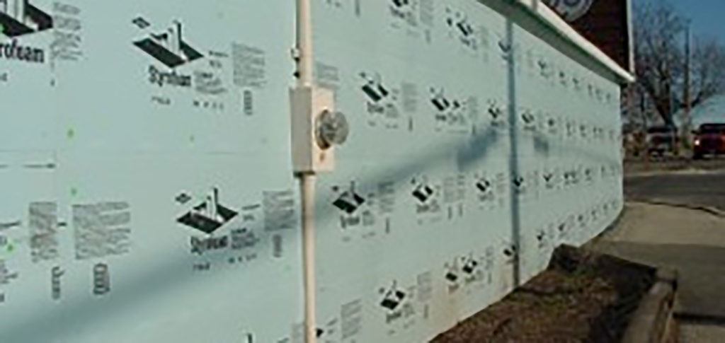 Insulation on building exterior